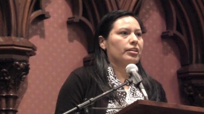 Lauren Cooper at the People's Celebration of Howard Zinn. Photo by: Charngchi Way/Susie Husted.