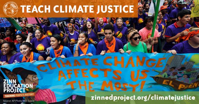 Teach Climate Justice Banner (Wide) | Zinn Education Project