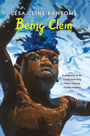 Black boy swimming, book cover of Being Clem