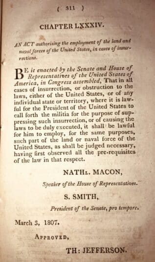 March 3, 1807: Thomas Jefferson Signs Insurrection Act Into Law - Zinn ...