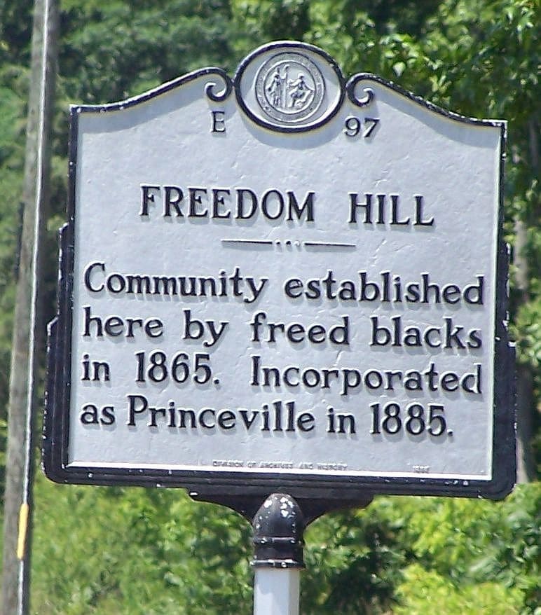 Freedom Hill historical marker