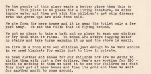Aleut Womens Petition, 1942.