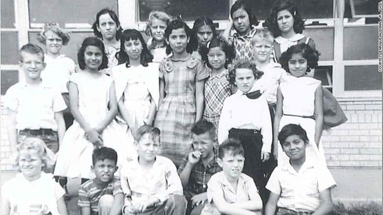 Many Mexican-American students, like Lupe Alemán (top row and second from right) were unfairly forced to repeat grades. 1957. Source: CNN