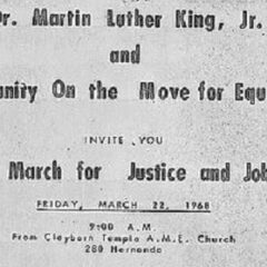 March for Justice and Jobs flier.