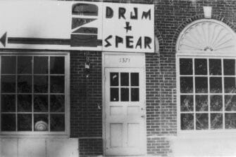 pictured: Exterior of the Drum and Spear Bookstore, 1970. Photo courtesy of Allen C. Browne.