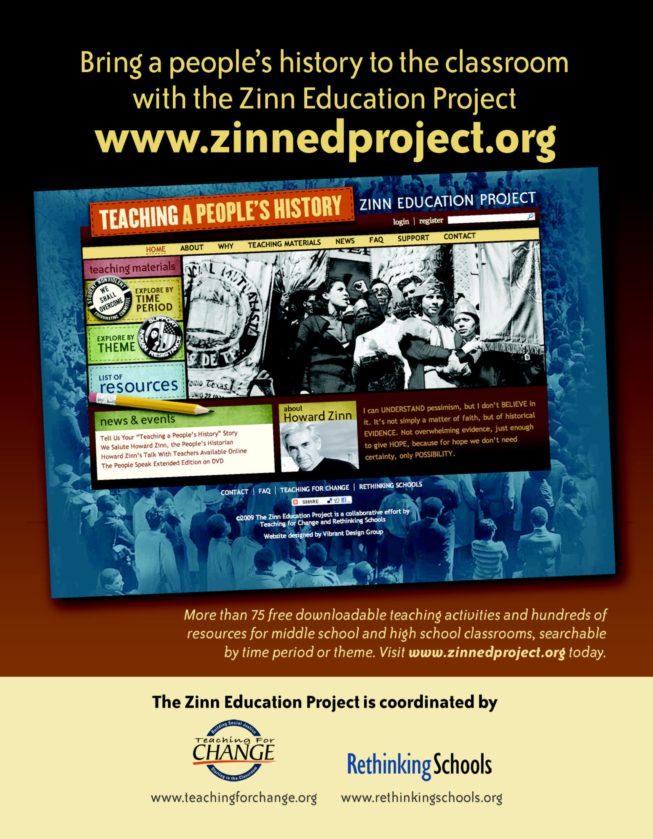 Support Teaching People's History Zinn Education Project
