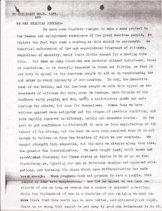Aug. 13, 1910: Ministers Appeal to President Taft After Slocum Massacre (This Day in History) - Committee letter to President Taft, Page 1 | Zinn Education Project: Teaching People's History Aug. 13, 1910: Ministers Appeal to President Taft After Slocum Massacre (This Day in History) - Committee letter to President Taft, Page 1 | Zinn Education Project: Teaching People's History