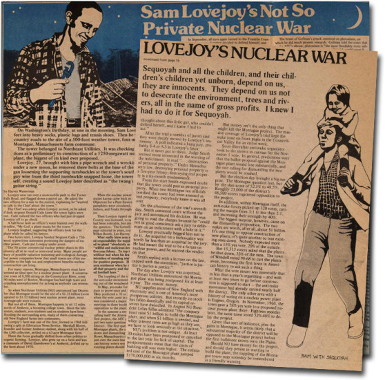 Sam Lovejoy's Not So Private Nuclear War - Ann Arbor Sun | Zinn Education Project: Teaching People's History