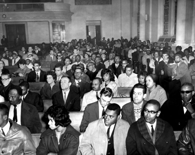 Students meet at Cornerstone Baptist Church in 1961. (Walter McCardell/Baltimore Sun)