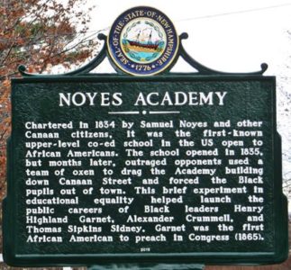 Noyes Academy Memorial Sign | Zinn Education Project: Teaching People's History