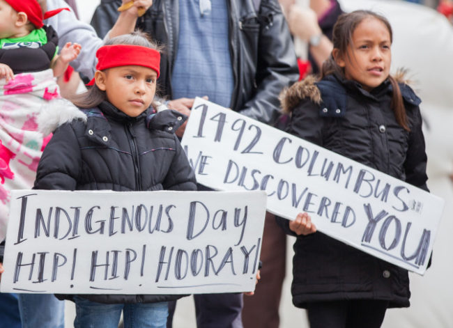 Children at a march to celebrate Indigenous Peoples Day in Seattle | Zinn Education Project: Teaching People's History