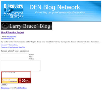Zinn Education Project Published on January 4, 2010 in Larry Bruce’s Blog