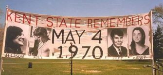 Kent State Massacre Banner - Howard Zinn: Our Favorite Teacher - Laurel Krause | Zinn Education Project: Teaching People's History
