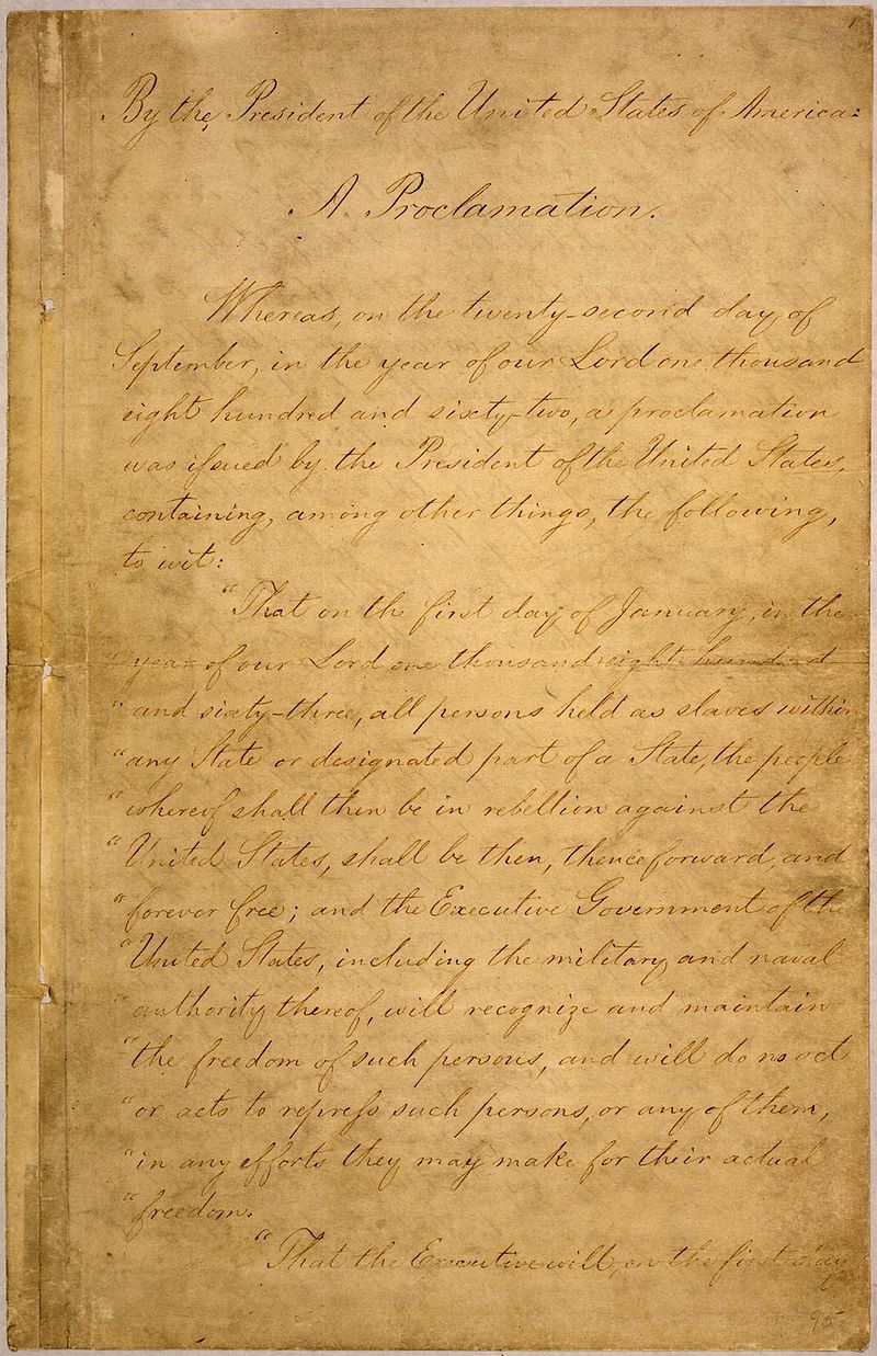 Emancipation Proclamation 1863