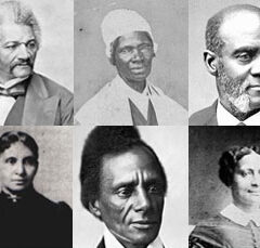 collage of six Black abolitionists in the United States.