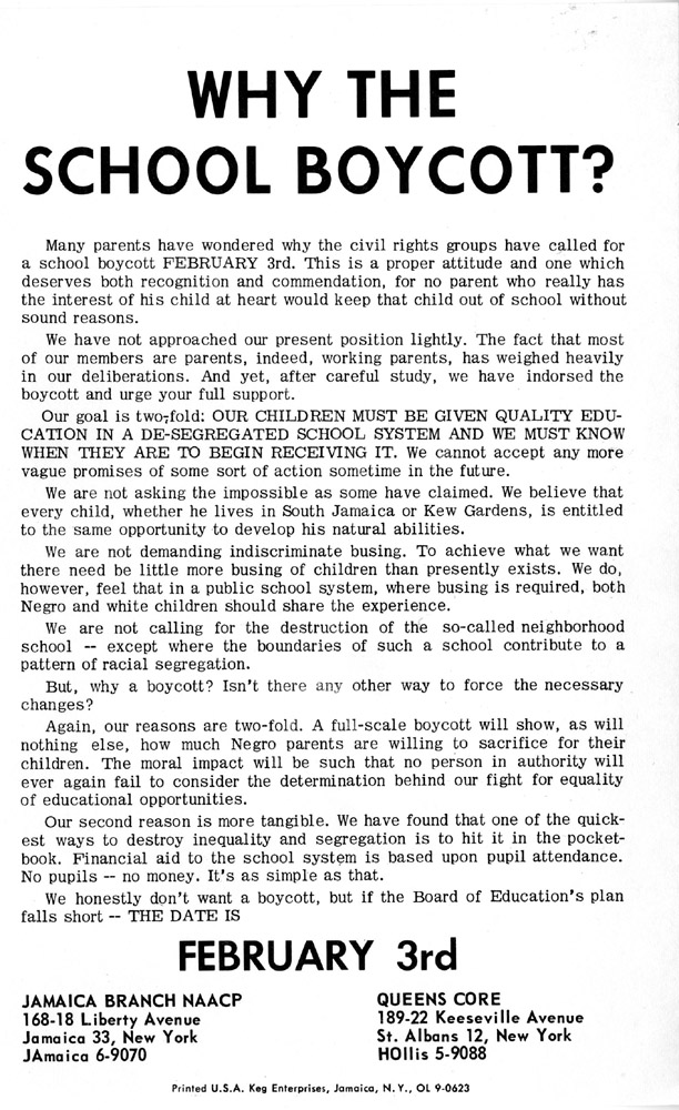 Feb. 3, 1964 New York City School Children Boycott School Zinn