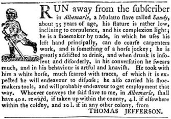 Thomas Jefferson Advertisement Runaway Slave | Zinn Education Project