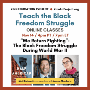 graphic of presenters for this event, including two headshot photos and a book cover