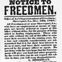 Broadside by the Freedmen's Bureau Assistant Superintendent at Shreveport, Louisiana