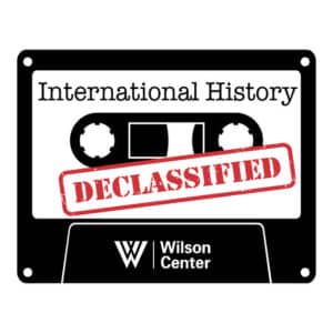 graphic showing cassette tape with "International History Declassified" written on the tape.