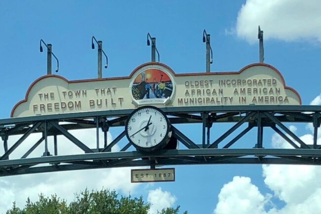 Eatonville, Florida, road sign entering the city
