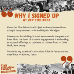 A graphic highlighting comments of why people registered for the ZEP site this week.