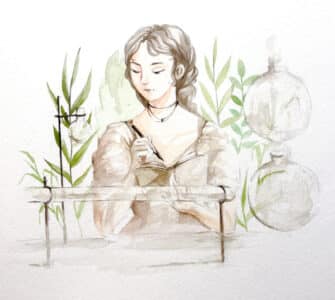 Eunice Foote, a pioneering scientist and women’s rights activist. Art by Catherine Kwon.