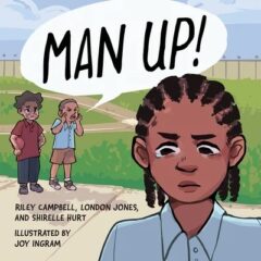 illustration showing speech bubble reading "Man Up!"