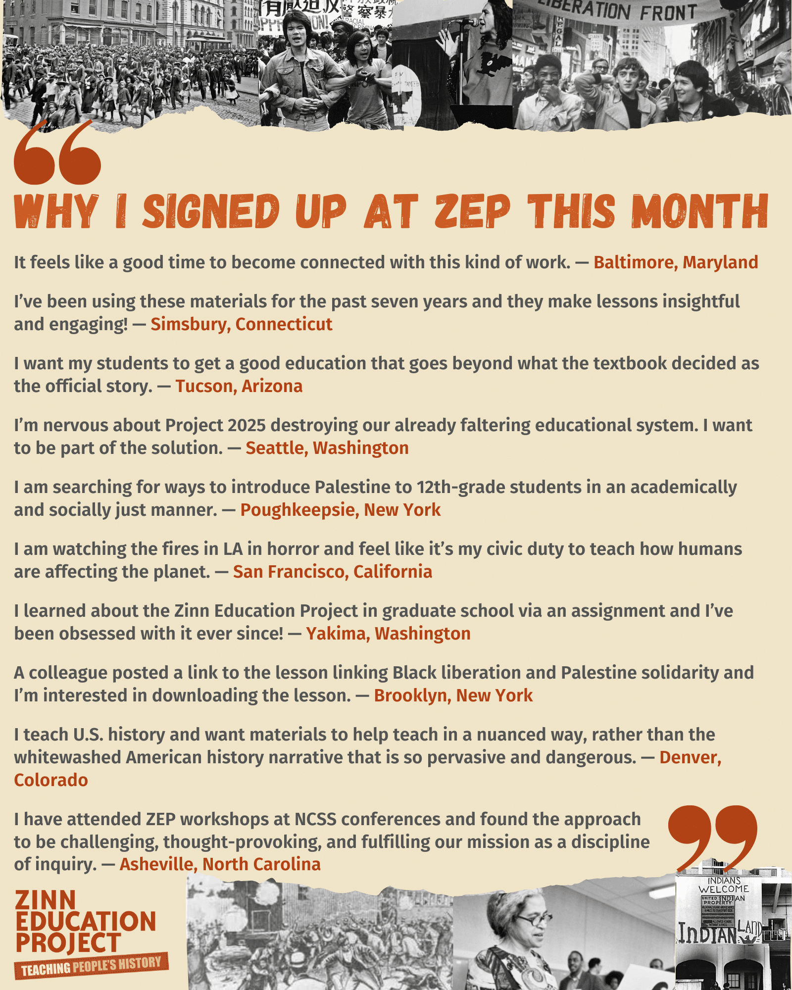 Why I Registered - Zinn Education Project