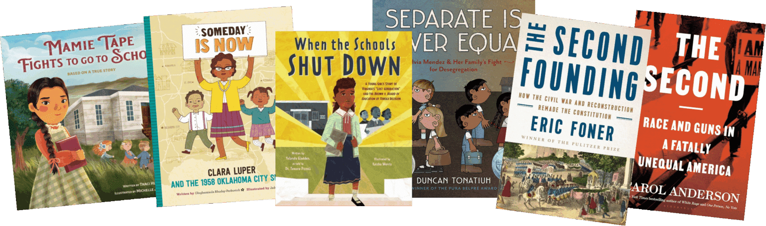 array of six children's book covers