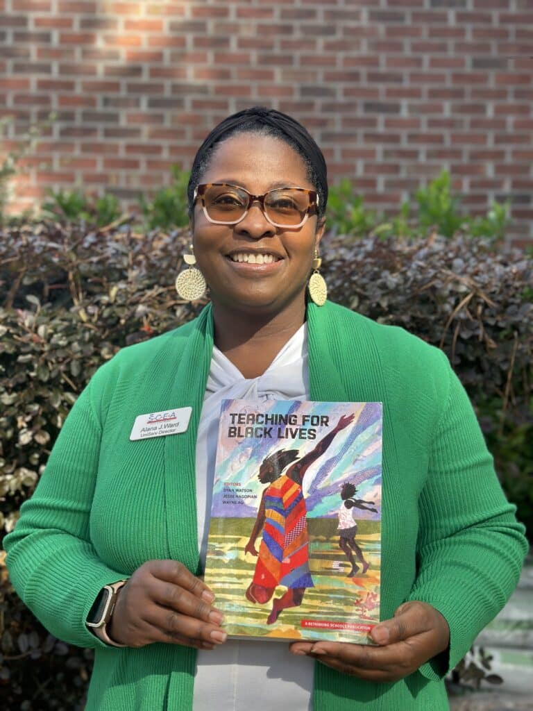 Alana Ward with book
