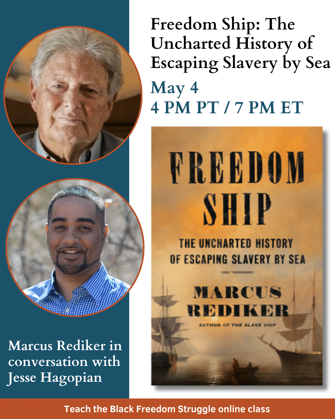 freedom ship book cover with headshots